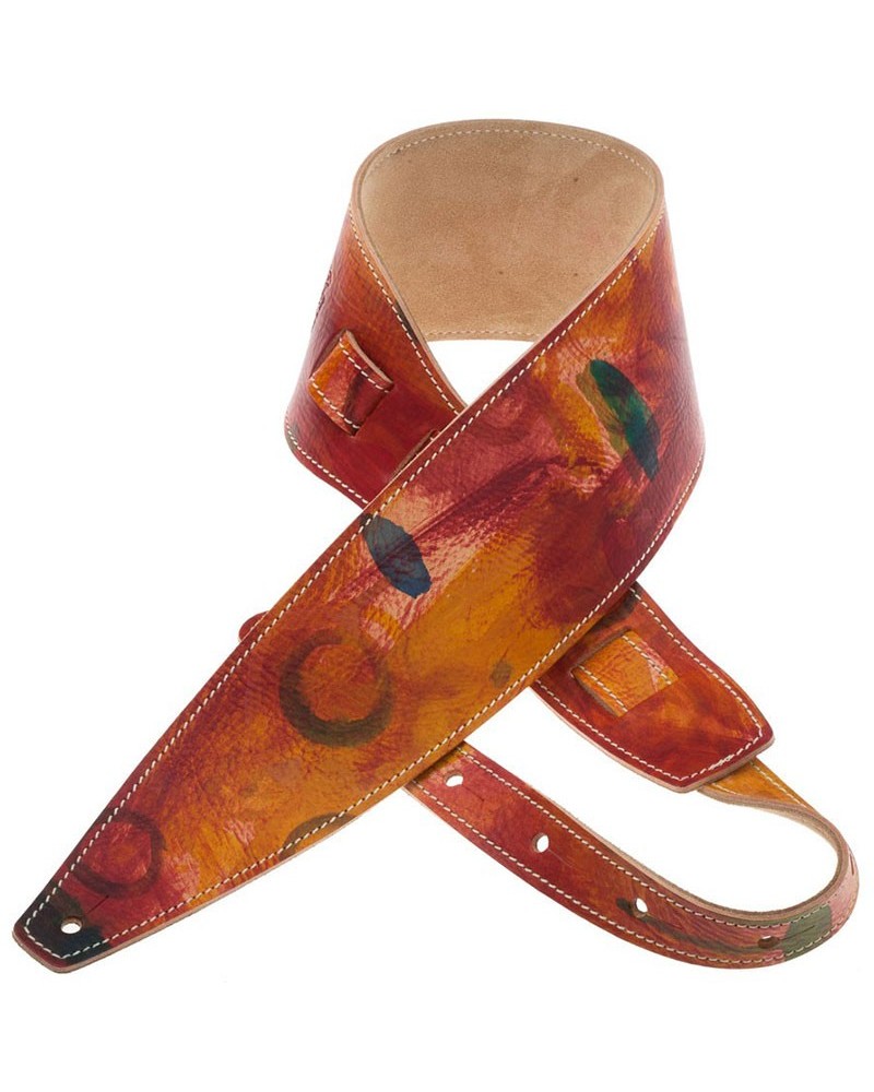 Guitar Strap Multicolor Genuine Leather 10 Cm Holes HS Paint 