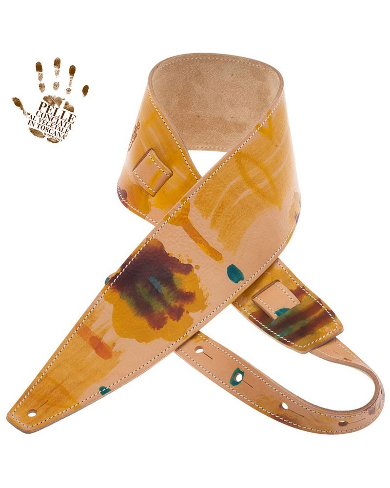 Guitar Strap Multicolor Genuine Leather 10 Cm Holes HS Paint 