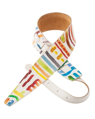 Guitar Strap Multicolor Genuine Leather 8 Cm Holes HS Paint 