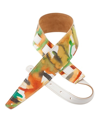 Guitar Strap Multicolor Genuine Leather 8 Cm Holes HS Paint 