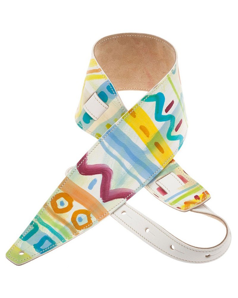 Guitar Strap Multicolor Genuine Leather 10 Cm Holes HS Paint 