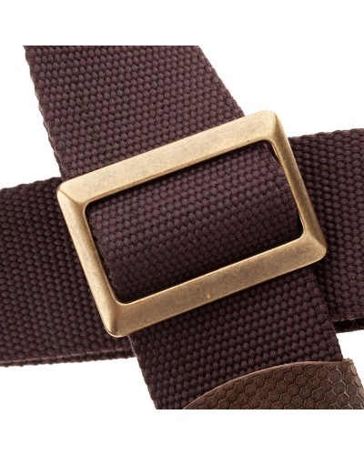 magrabò guitar straps | stripe sc cotton brown 5 cm terminals twinkle grey, recta brass buckle