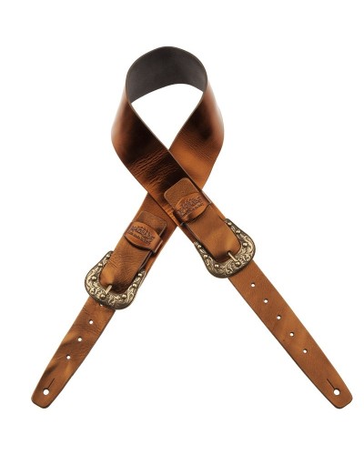 magrabò guitar straps | twin buckle tc metallic bronze 7 cm sun brass buckle