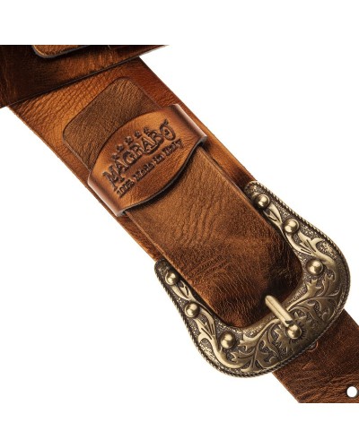 magrabò guitar straps | twin buckle tc metallic bronze 7 cm sun brass buckle