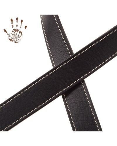 magrabò guitar straps | mini strap ms black 3 cm with white stitching