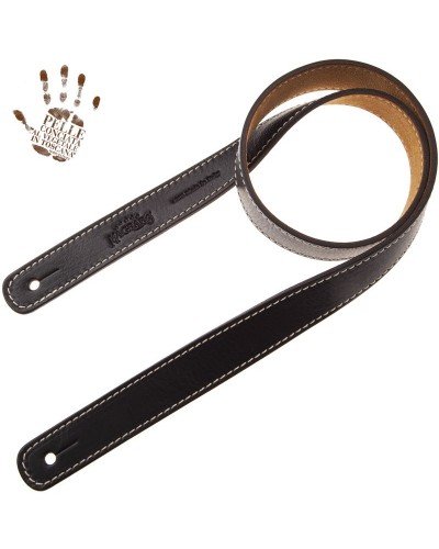 Tracolla per Chitarra e Basso Nero Vera Pelle Conciata Al Vegetale 3 Cm Mini Strap MS Core 