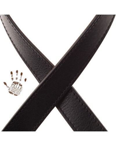 Guitar Strap Black Certified Vegetable Tanned Leather 3 Cm Mini Strap MS Core 