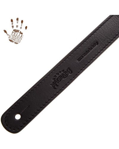 Guitar Strap Black Certified Vegetable Tanned Leather 3 Cm Mini Strap MS Core 