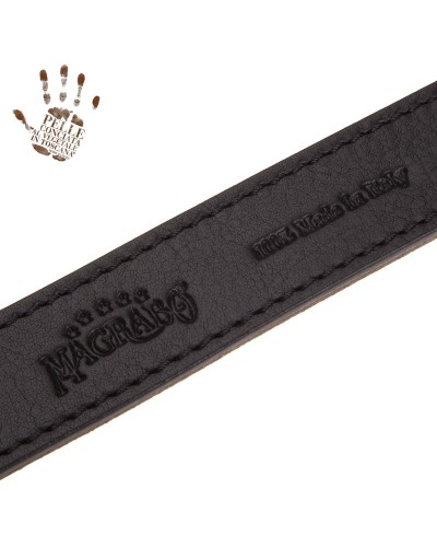 Tracolla per Chitarra e Basso Nero Vera Pelle Conciata Al Vegetale 3 Cm Mini Strap MS Core 