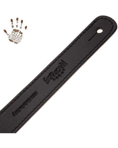 Tracolla per Chitarra e Basso Nero Vera Pelle Conciata Al Vegetale 3 Cm Mini Strap MS Core 