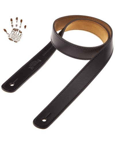 Tracolla per Chitarra e Basso Nero Vera Pelle Conciata Al Vegetale 3 Cm Mini Strap MS Core 