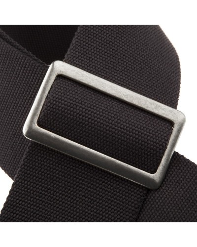 Guitar Strap Black Cotton And Genuine Leather 8 Cm Core Stripe SC Cotton 