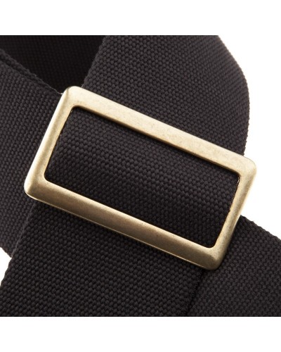 Guitar Strap Black Cotton And Genuine Leather 8 Cm Core Stripe SC Cotton 