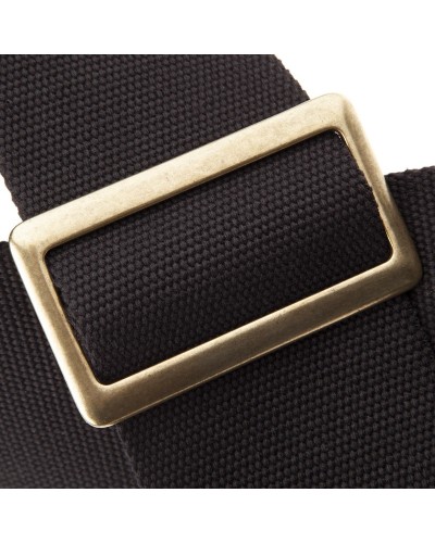 magrabò guitar straps | stripe sc cotton black 8 cm terminals core black, recta brass buckle