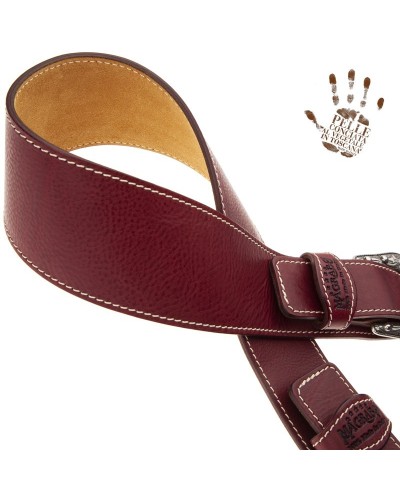 Tracolla per Chitarra e Basso Bordeaux Vera Pelle Conciata Al Vegetale 7 Cm Sun Twin Buckle TS Core 