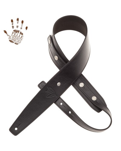 magrabò guitar straps | signature marco fanton bs core black 7 cm with pick holder and silver buttons