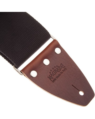 Guitar Strap Black Cotton And Genuine Leather 8 Cm Core Stripe SC Entry 