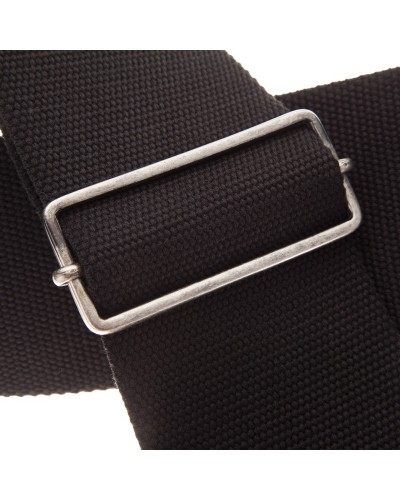 Guitar Strap Black Cotton And Genuine Leather 8 Cm Core Stripe SC Entry 