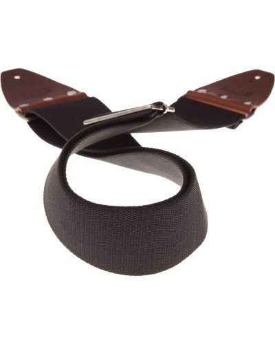 magrabò guitar straps | stripe sc entry black 8 cm terminals brown silver buckle