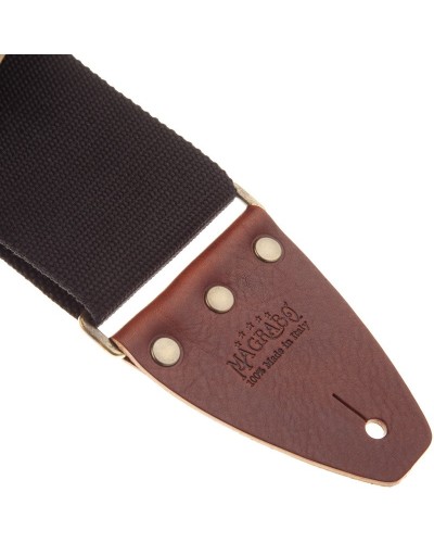 Guitar Strap Black Cotton And Genuine Leather 8 Cm Core Stripe SC Entry 