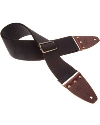 Guitar Strap Black Cotton And Genuine Leather 8 Cm Core Stripe SC Entry 