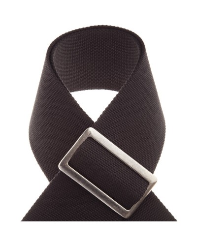 Guitar Strap Black Cotton And Genuine Leather 8 Cm Core Stripe SC Cotton 