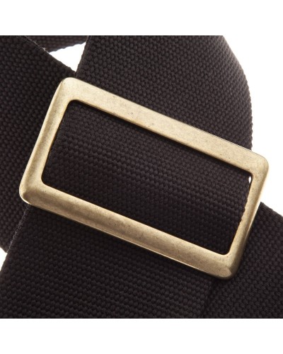 Guitar Strap Black Cotton And Genuine Leather 8 Cm Core Stripe SC Cotton 