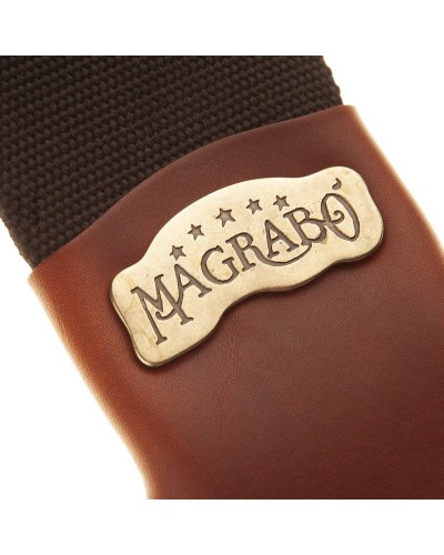 magrabò guitar straps | stripe sc cotton black 8 cm terminals core brown, recta brass buckle