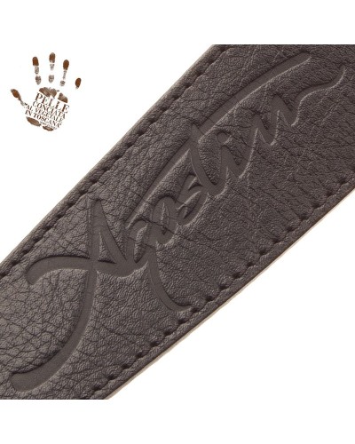 magrabò guitar straps | stripe ss core signature agostin custom guitars black 6 cm recta silver buckle