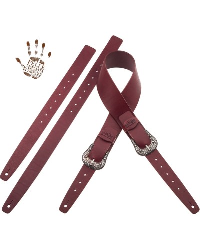 magrabò guitar straps | twin buckle tc core bordeaux 7 cm sun silver buckle