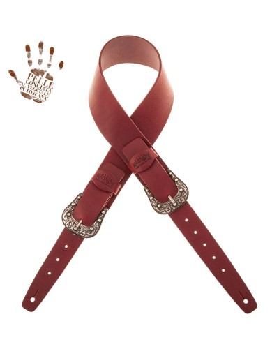 magrabò guitar straps | twin buckle tc core bordeaux 7 cm sun silver buckle