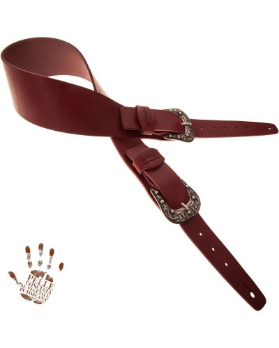 magrabò guitar straps | twin buckle tc core bordeaux 7 cm sun silver buckle