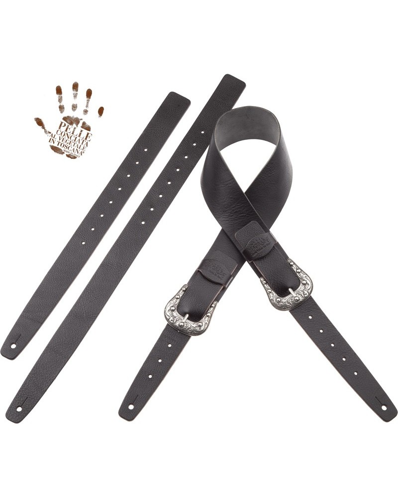 magrabò guitar straps | twin buckle tc core ebano 7 cm sun silver buckle