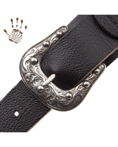 magrabò guitar straps | twin buckle tc core ebano 7 cm sun silver buckle