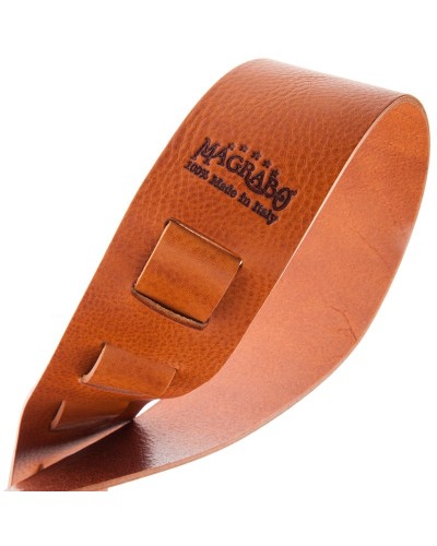 Guitar Strap Brown Certified Vegetable Tanned Leather 6 Cm Holes HC Core 