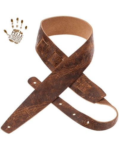 magrabò guitar straps | holes hc embossed spring light brown 6 cm