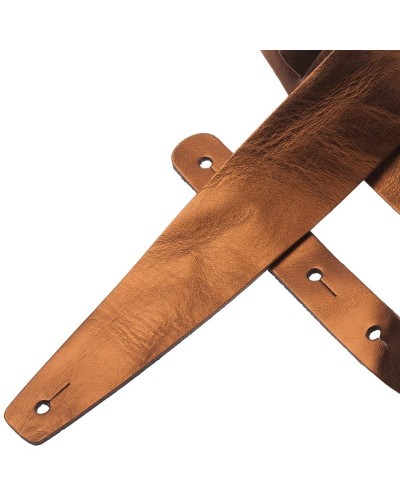 Guitar Strap Bronze Genuine Leather 6 Cm Holes HC Metallic 