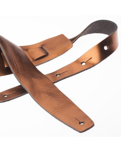 Guitar Strap Bronze Genuine Leather 6 Cm Holes HC Metallic 