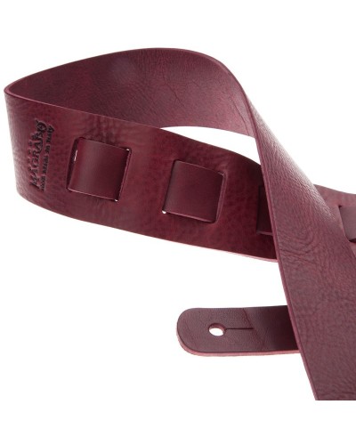 Guitar Strap Red Certified Vegetable Tanned Leather 6 Cm Holes HC Core 