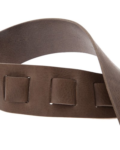 Guitar Strap Grey Certified Vegetable Tanned Leather 6 Cm Holes HC Core 