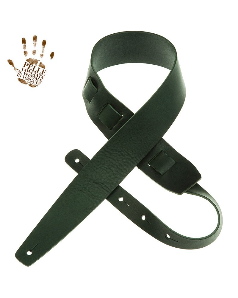 Guitar Strap Green Certified Vegetable Tanned Leather 6 Cm Holes HC Core 