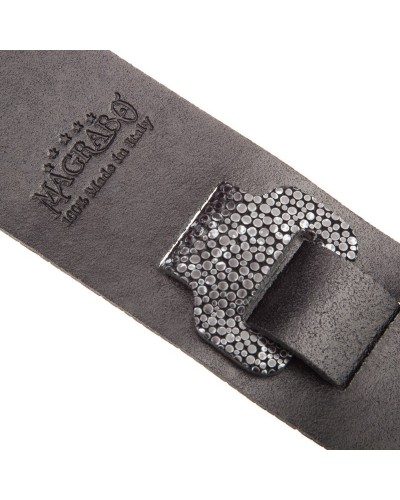 magrabò guitar straps | holes hc embossed seurat grey 6 cm