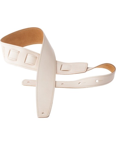 Guitar Strap White Genuine Leather 6 Cm Holes HS Core 