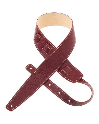 Guitar Strap Bordeaux Genuine Leather 6 Cm Holes HS 