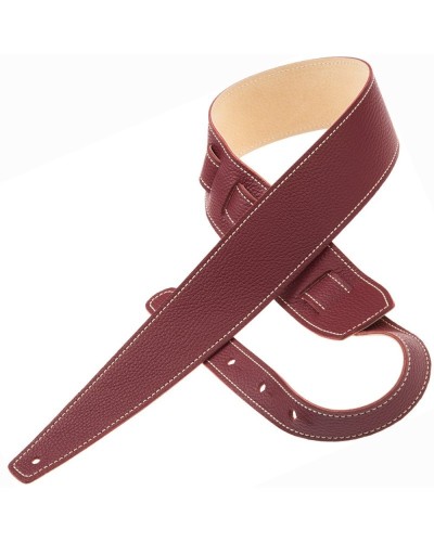 Guitar Strap Bordeaux Genuine Leather 6 Cm Holes HS 