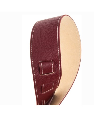 Guitar Strap Bordeaux Genuine Leather 6 Cm Holes HS 