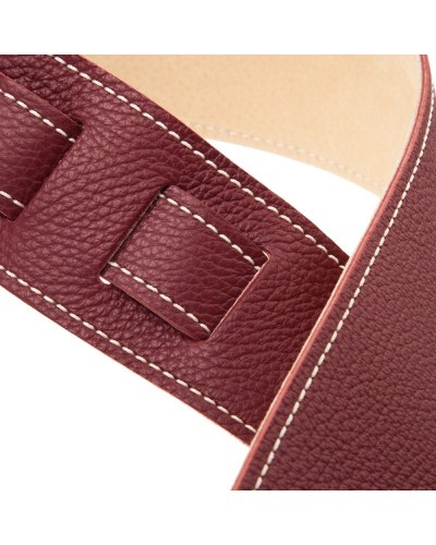 Guitar Strap Bordeaux Genuine Leather 6 Cm Holes HS 