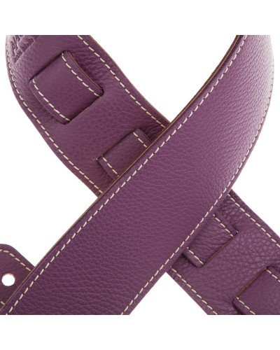 Guitar Strap Violet Genuine Leather 6 Cm Holes HS Colors 