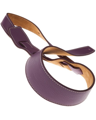 Guitar Strap Violet Genuine Leather 6 Cm Holes HS Colors 