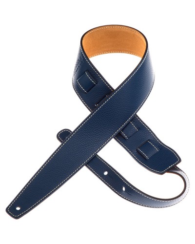 Guitar Strap Blu Genuine Leather 6 Cm Holes HS Colors 